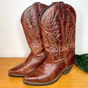 Laredo Brown Leather Western Cowboy Boots